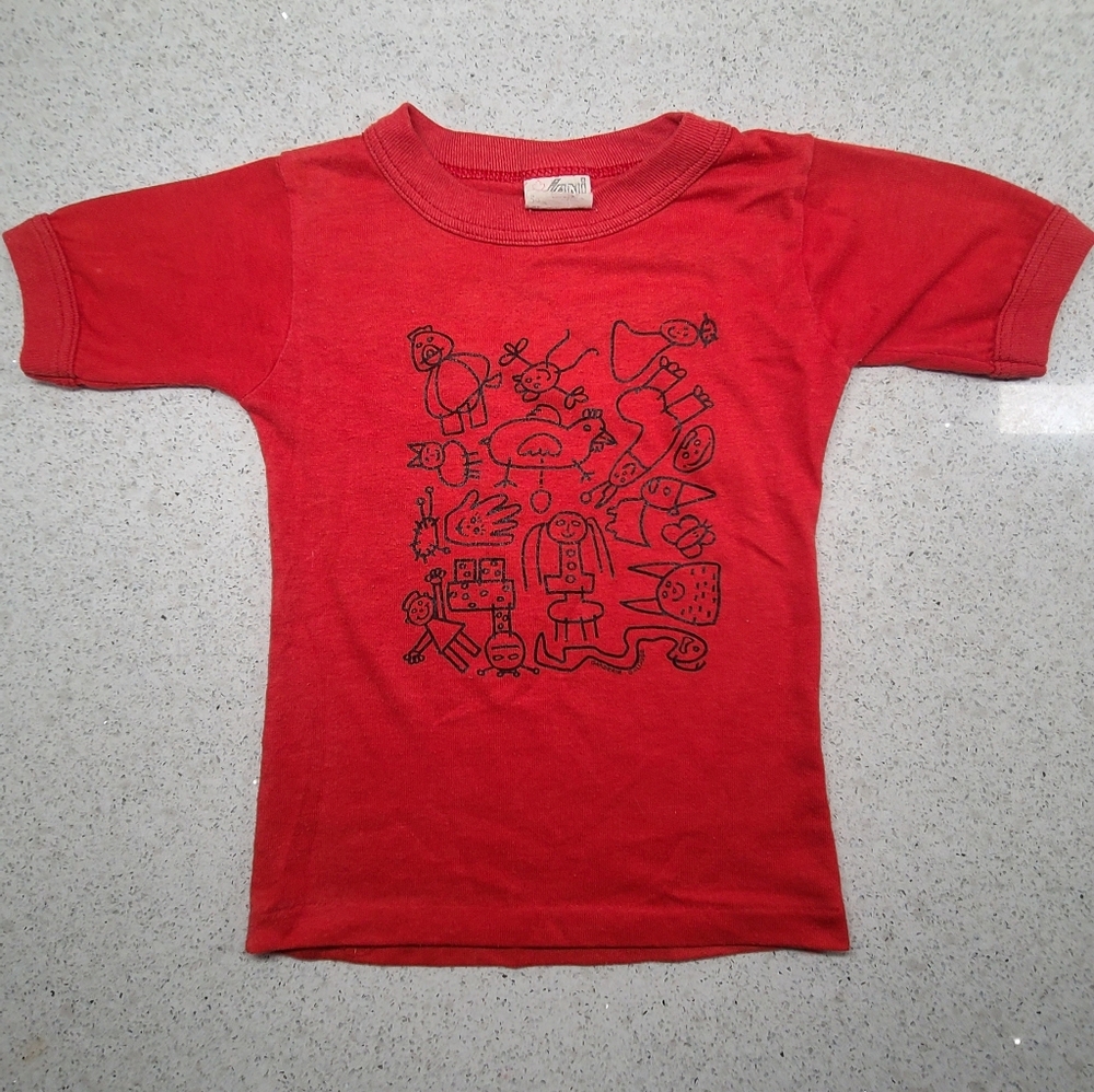 VTG 1980s doodle art kid's t-shirt size 5X